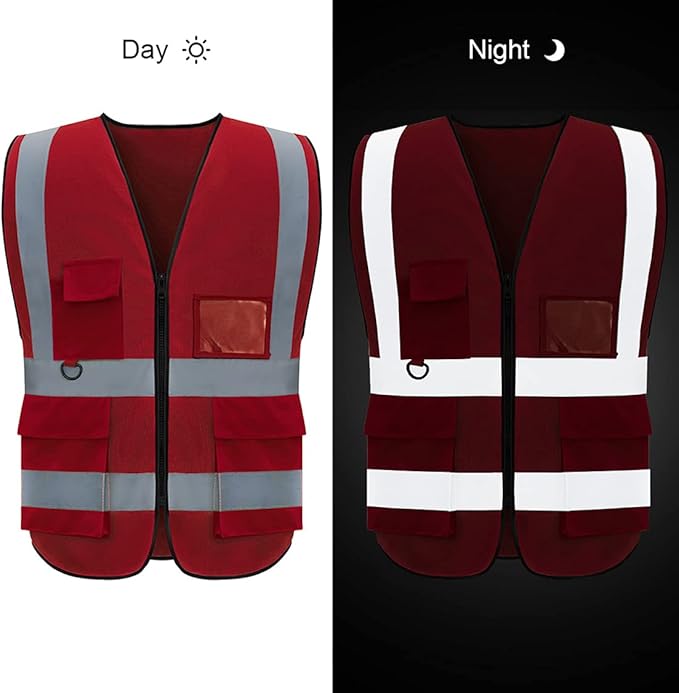 BeautyWill Custom Logo 10/20 Pack Safety Vest Class2 High Visibility Vest with Pockets Breathable Construction Vest Bulk
