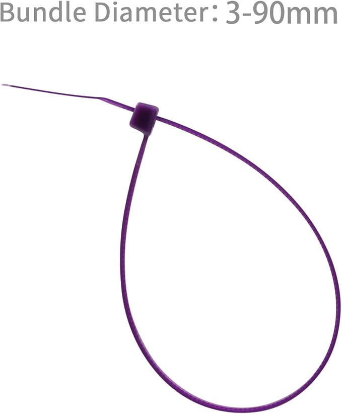 XINGO 100PCS Cable Zip Ties Heavy Duty, Premium Nylon Plastic Wire Ties with 50 Pounds Tensile Strength, Self-Locking Black Nylon Zip Ties for Indoor and Outdoor (14 inch, Purple)