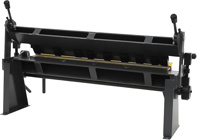 24" Pan and Box Brake, W-2420A Industrial Metal Bender &Sheet Metal Pan Blue with Removeable Fingers 0-135° Bending Precision