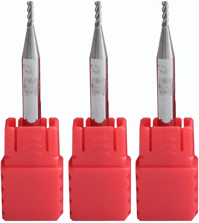 Metric Micrograin Carbide Square End Mill 4 Flute 2.5MM 3 PCS 【 ≈0.09842 inch】 HRC55° for Milling Alloy Steels Hardened Steel, Metal & More Mill Bits Sets for Professionals & DIYers