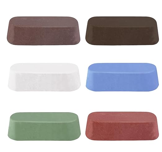6 Pcs Metal Buffing Polishing Compound for Buffing Wheel, Buffing Wheel Compound, Grit Corresponds to The Color from Coarse to Fine for Stainless Steel, Jewelry, Aluminum Polishing Compound