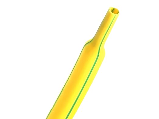 Kable Kontrol Heat Shrink Tubing - 3/8” Inch - 10' Ft Long, Yellow & Green Polyolefin - 2:1 Industrial Shrink Tube & Cable Sleeve for Electrical Wire Insulation - Rated for 600 V