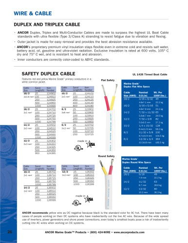 Ancor Marine Grade Products 124350 Safety Duplex Cable, 12/2 AWG (2 x 3mm2), Flat - 500ft,Red/Yellow