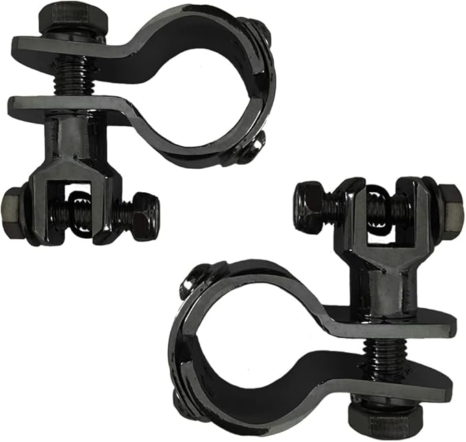 Motorcycle Footpegs 32mm Highway Crash Bar For Foot Peg Clamps Engine Guard Mounts Adapter For Fit Honda Suzuki Kawasaki Yamaha Harley Davidson, Black