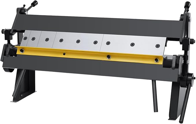 24-Inch Pan And Box Brake, W-2420a Metal Sheet Bending Brake, W/2", 3", 4"Removable Fingers Floor Standing 135° Bending Angles Hand Bending-Tools 20ga Mild Steel Plate For Furniture