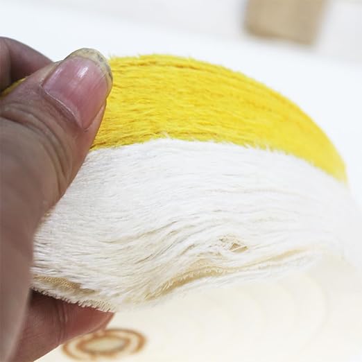 𝐋𝐮𝐨 𝐤𝐞 2 Pcs 6'' Extra Thick Cotton Buffing Wheel - 1/2'' Arbor Hole Spiral Sewn Muslin Cotton Polishing Wheel with for Bench Grinder Table Grinder (White & Yellow)