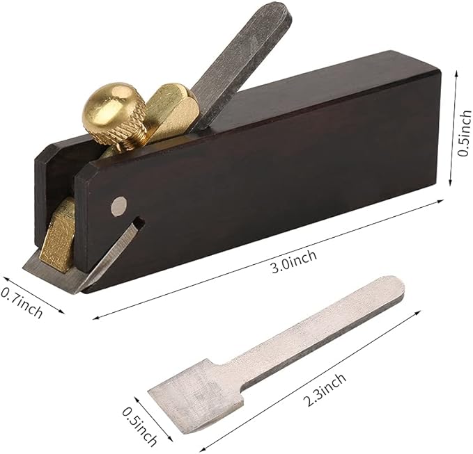 Mini Wood Planer, 3 inch Wood Hand Planer Ebony Woodworking Plane for Planing Smoothing Flat Bottom Trimming Perfect for Carpenter DIY Cutting Tool for Woodworking