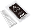 Metal Zip Ties 11.8 inch 100pcs 316 Stainless Steel Locking Cable Marine Grade 250LB 300mm Heavy Duty Exhaust Wrap Multi Purpose Binding for machinery, vehicles, farms, cables, pipes,Fence