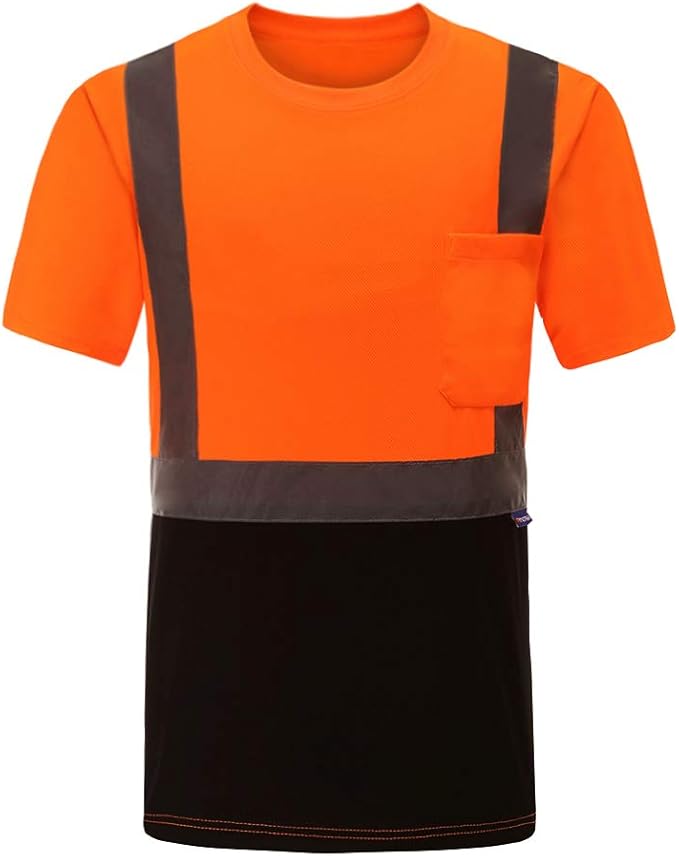AYKRM Safety T Shirt Reflective High Visibility hi vis Long Sleeve T Shirt (XS-6XL)