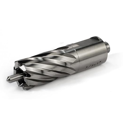 OSCARBIDE 3/4"x1"Annular Cutter,3/4 inch Weldon Shank,3/4 inch Cutting Diameter,1 inch Depth of Cut,2 Flat Mag Drill Bit with Pilot Pin for Magnetic Drill Press,1 Piece