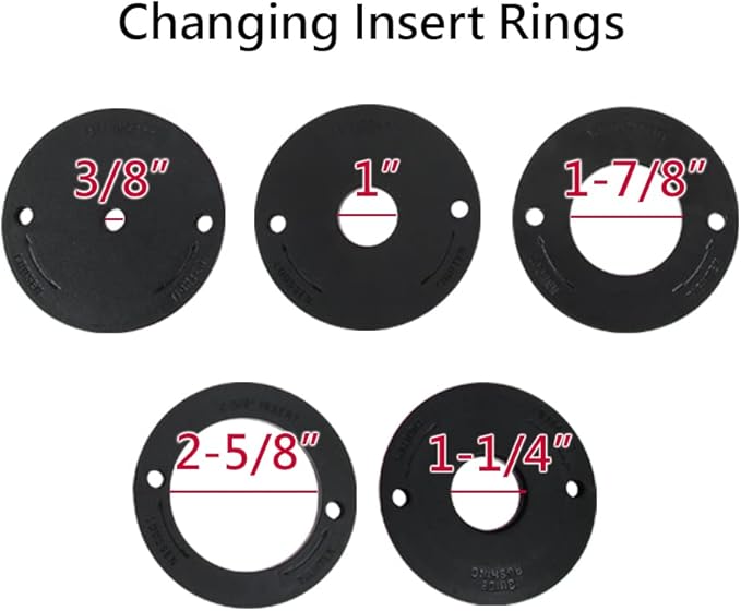 O'SKOOL Router Table Insert Ring Set for O'SKOOL Aluminum Router Table Insert Plate - 5 Pack