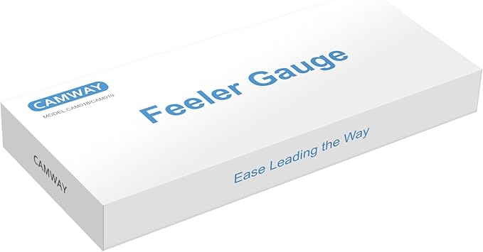CAMWAY 2Pcs Feeler Gauge Set Steel Metric/Inch 32 Straight Blade Steel Feeler Gauge+16pcs Feeler Gauge 45º Blades Offset for Measuring Gap Width Thickness Valve Spark Plug Gaps Measuring Tools
