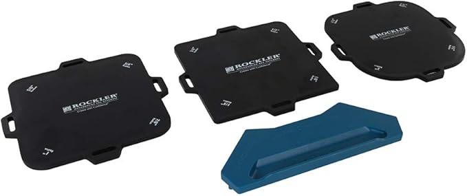 Rockler Corner Cutter Router Template (Set of 3) w/Rubber Strips - Woodworking Tools for Smooth & Consistent Corner Curves - Perfect Router Jig for Creating Quarter-Round Corners