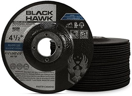 BHA Metal and Stainless Steel Depressed Center Cut Off Wheels for Angle Grinders, 4.5” x .045” x 7/8” - 25 Pack