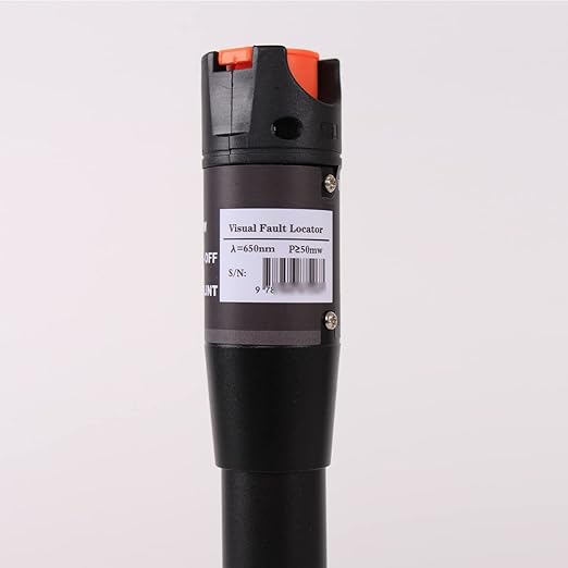 Visual Fault Locator 50KM Fiber Optic Cable Tester Meter Red Light VFL with 2.5mm Universal Connector for FC/SC/ST Adapter Pen for CATV Telecommunications Engineering Maintenance