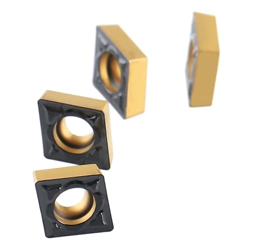 Accusize Industrial Tools Ccmt21.51-Md Cvd Coated Carbide Inserts, 10 Pcs/Box, Black and Yellow, 2200-1008