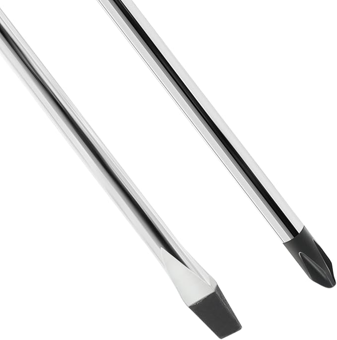 Piutouyar Magnetic Screwdriver Set 2 PCS, 4 Inch Steel Shaft Magnetic 5mm Phillips and Flat Head Tips Screwdriver for Computer Repairing, Automobile Tools and Home Appliances