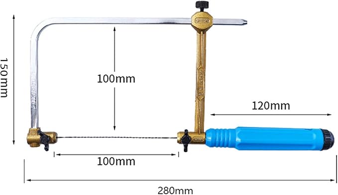 Precision Coping Saw with 8 Spiral Teeth Blades – Fast Cutting for Jewelry Making, Metal, Wood & Plastic Crafts – Ergonomic Non-Slip Handle, Woodworking & DIY Projects (11” x 5.9”)
