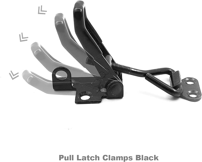 2 Pack Adjustable Black Toggle Clamp Latch(4002) Heavy Duty 550 lbs Capacity Toggle Latch & Quick Release Metal Pull Latches, Easy to Install for Lid Box Case Door Smoker(come with 10pcs 0.78" Screws)