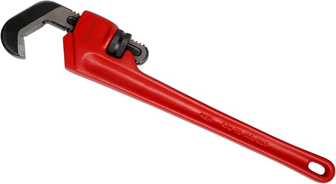 14-1/2-inch Heavy Duty Hex Pipe Wrench, Model E-114 Straight Plumbing Wrench