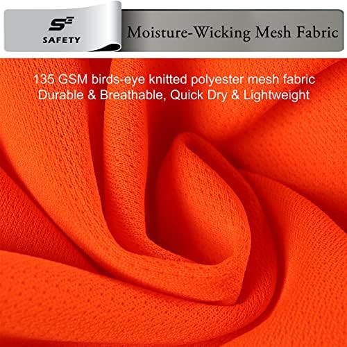 High Visibility Shirts for Men Class 3 Hi Vis Reflective Construction Shirts for Men with Pocket Safety T Shirt for Mens Work Shirt for Mens Short Sleeve