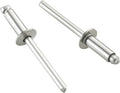 70pcs 1/4" x5/8" Aluminum Blind Rivets, 6.3 x 16mm Pop Rivets,Rivets for Metal,Silver