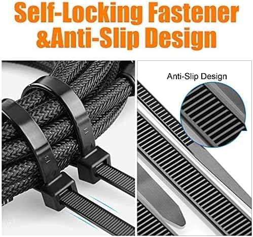 Black Zip Ties 100 Pcs,TDEBSSY 24in Long 70lb Heavy Duty Cable Ties 4.8mm Wide Self Locking Nylon Zip Ties UV Resistant Strong Wire Ties with 32 kg Tensile Strength (24in/70lbs)