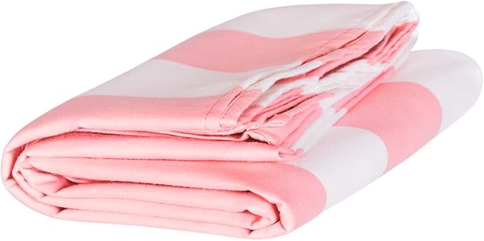 Dock & Bay Beach Towel - Quick Dry, Sand Free - Compact, Lightweight - 100% Recycled - Includes Bag - Cabana Light - Malibu Pink, Medium (130x70cm, 51x27)