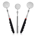 3 PCS Inspection Mirror, Telescopic Mechanic Mirror, Comfortable Grip, 360 Degree Rotation for Technicians Mechanics Contractors to Inspect and Observe (Round)