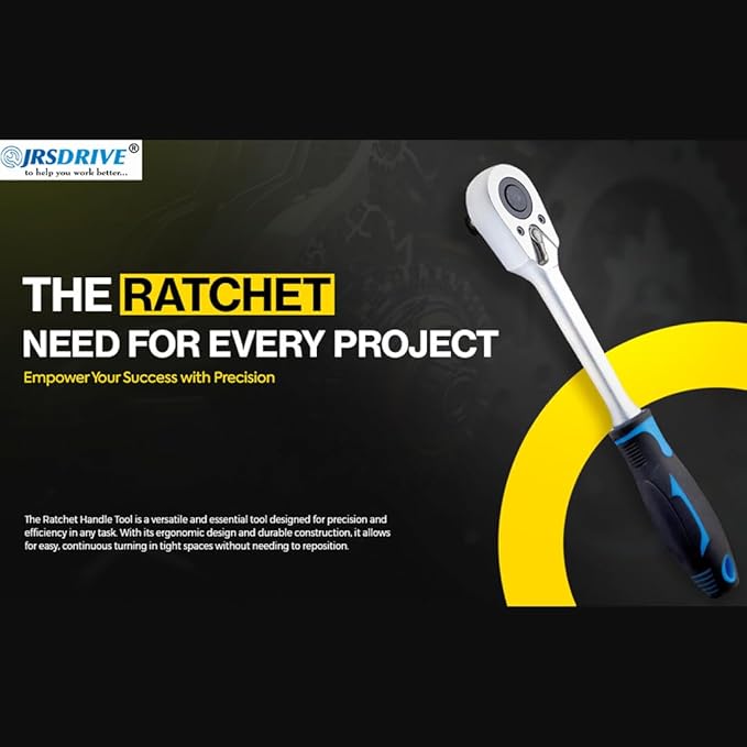 Socket Wrench, 3/8 Drive Ratchet Socket Wrench Dual Drive Ratchet Handles Wrenches with Soft Grip Locking Handle E-2203E