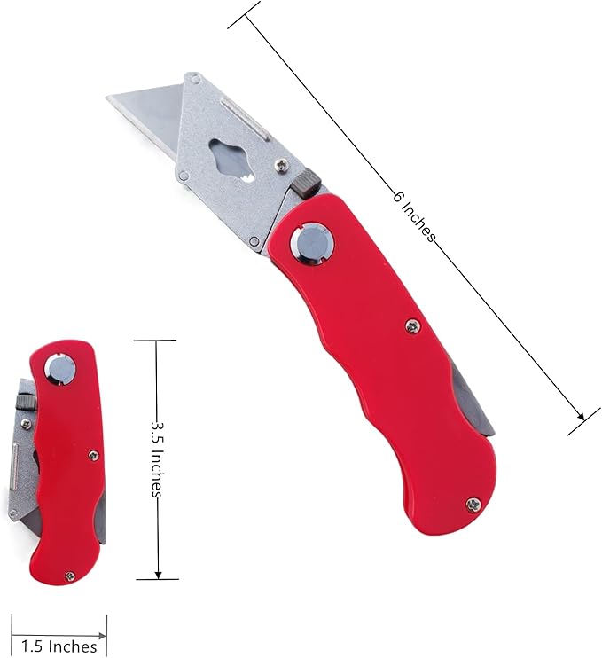 8-Pack Folding Utility Knife Box Cutter Folding with Extra 40 Blades, Foldable Box Cutters Knife for Cartons Boxes Cardboard Sheet Plastic, Razor Knife Utility Knives for Home Office