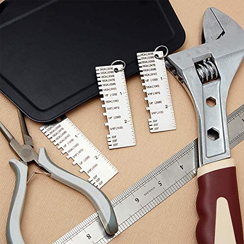 Weewooday 1 Pcs Wire/Metal Sheet Thickness Gauge Metal Tool Stainless Steel Welding One Sided Material Thickness Gauge Plated Size Inspection Tool