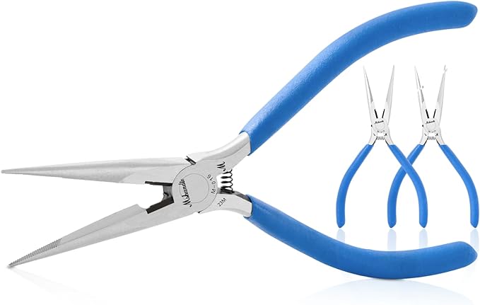 Needle Nose Pliers Set, 3 Pack 6.5"Long Nose Pliers for Wire Bending, High Carbon Steel Nose Plier, Serrated Jaw Pliers for Jewelry Making, Electronics Repair, Object Grasping, Craft Making