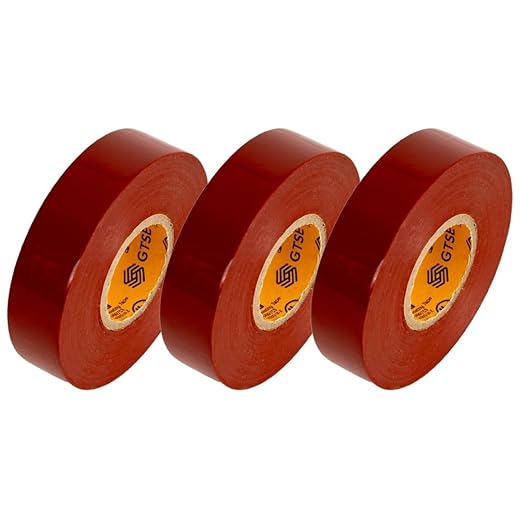 GTSE Brown Electrical Tape, 3-Pack – Waterproof, Industrial Grade Vinyl, 3/4 in x 66ft– Strong Self-Adhesive PVC Electric Tape for Wire Insulation, 7 Mil, 600V – UL/CSA Listed