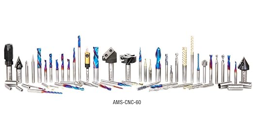 Amana Tool AMS-CNC-48M, Metric CNC Master Router Bit Collection Includes 48 SKUs and LED Illuminated, Mirrored Interior and Solid Wood Display