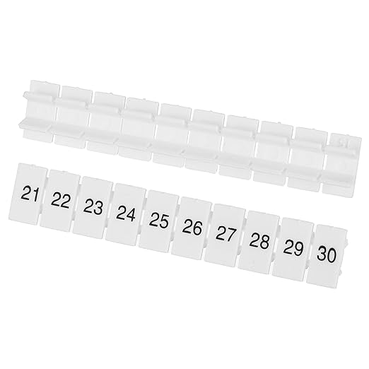 MECCANIXITY 20 Pcs Terminal Marker Strip, ZB6 Terminal Blocks Marking Labels, Nylon PA6 DIN Rail Label Tags Bar for UK2.5B UK5N Number Strips(21-30)