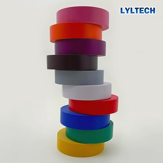 Electrical Tape Matte Rainbow 10 Colors Pack 3/4-Inch by 60 Feet, Waterproof,Strong Adhesive, Durable, Easy-Wrap