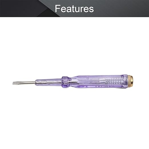 Fielect 2pcs Circuit Tester, Voltage Tester Pen Screwdriver Electric Test Detector, Slotted Screwdriver Test Pen 100-500V