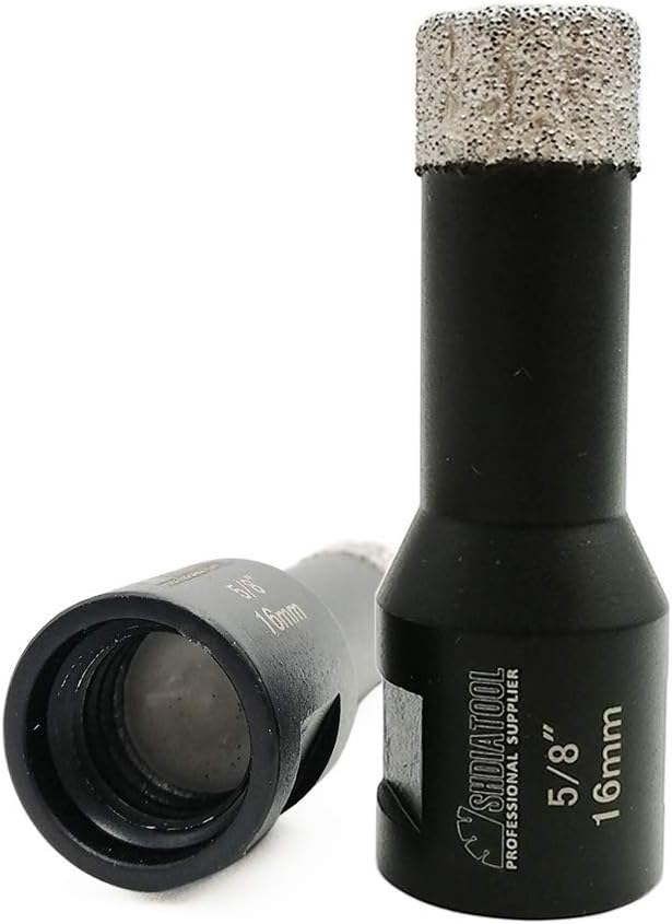 SHDIATOOL Diamond Drill Bits 5/8 Inch for Porcelain Ceramic Tile Marble Brick Core Cutter Hole Saw with 5/8"-11 Arbor(16mm) 2pieces