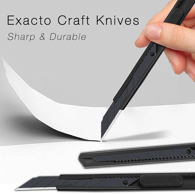 Utility Razor Knife for Crafts, Box Cutters, Exacto Knife, Paper Cutter, Letter Envelope Opener, 10pcs Blades Set (Cool Utility Knif)