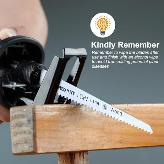 8PCS Reciprocating Saw Blades for Wood Pruning, Including Premium 6Pcs Woodcutting & 2Pcs Carbide Metal Blade with Storage Case (6in 6TPI + 6in18TPI) by RNSXYAT