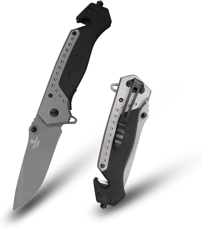 Snake Eye Tactical Heavy Duty Every Day Carry Folding Pocket Knife (Black-1018)