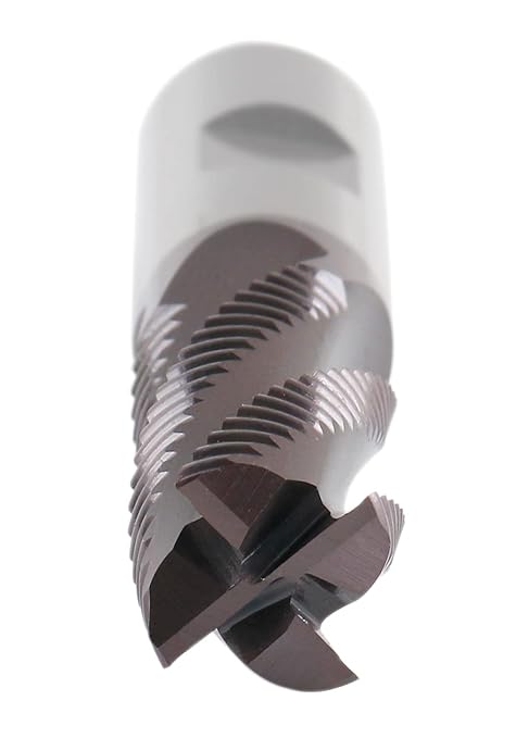 Accusize Industrial Tools 3/4'' Fine Tooth M42 8% Cobalt Tialn Roughing End Mill, 3/4'' Shk Dia, 1-5/8'' Flute Length, 3-3/4'' Oal, 4 Flute, 1104-0034