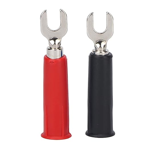 10Pcs 4mm U/Y Type Electrical Crimp Terminals, Banana Plug Adapter Insulated Fork Spade Wire Connector Conversion U Plug Into Banana Jack Adapter Accessories for Banana Plug Multimeter