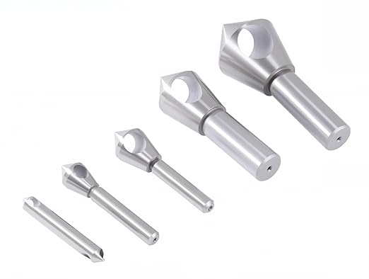 Accusize Industrial Tools 5 pc 82 Deg 0-Flute HSS Countersink & Deburring Tool Set, Pilotless Type, 0206-0482