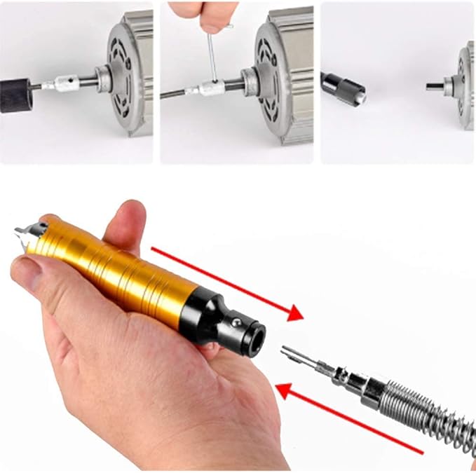 1000W Rotary Tool Flex Shaft Electric Hanging Grinder Carver, Forward and Reverse Rotation, Multi-Function Metalworking Jewelry Repair Kit, Foot Pedal Control, Metal Flexible Shaft, 30000 RPM