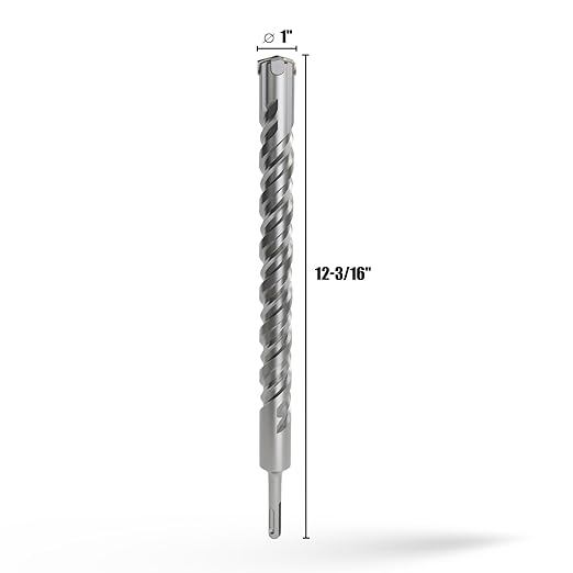 CSOOM SDS Plus Rotary Hammer Drill Bit 1"x12.2", Professional Concrete Drill Bit for Concrete, Brick, Stone and Cement Walls