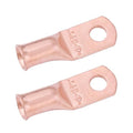 SELTERM 2pcs 6 AWG #10 Stud Copper Wire Lugs, Battery Lugs, Ring Terminals, Battery Cable Ends, 6 Gauge Ring Terminal Connectors, UL Heavy Duty Bare Copper Eyelets Battery Terminal Connectors