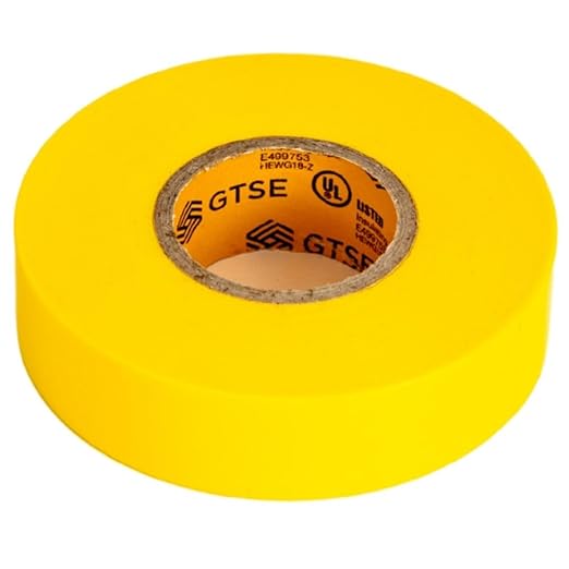 GTSE Yellow Electrical Tape, 240 Rolls Bulk Box – Waterproof, Industrial Grade Vinyl, 3/4 in x 66ft– Strong Self-Adhesive PVC Electric Tape for Wire Insulation, 7 Mil, 600V – UL/CSA Listed