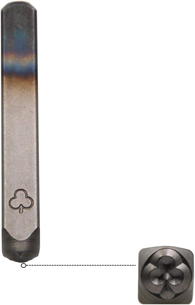 WKSTOOL Clubs Symbol Logo Duty Steel Stamp 1/4 6mm Hand Stamping Character Mark Code Alphabet Punch Kit for Bracelet Ring Jewelry Sheet Metal Plate Making Mold Die